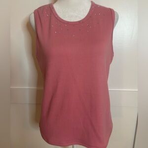 RAFAEL Pink Tank Top with Silver Accents size M in great condition